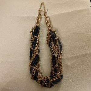 Kenneth Cole Gold and Black Multi-Strand Necklace